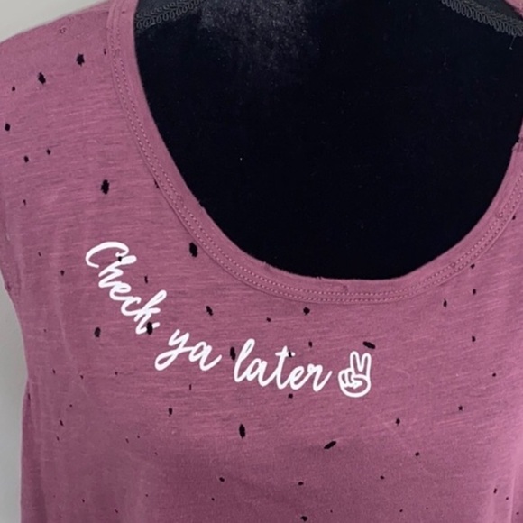 Hiatus Nordstrom Distressed Crew Tank Top Tee 2X - Picture 5 of 9